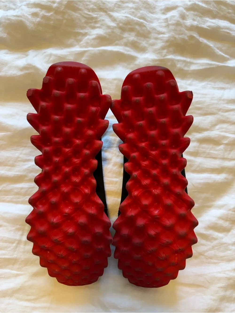 Christian Louboutin Black and Red Slip-On Sneakers